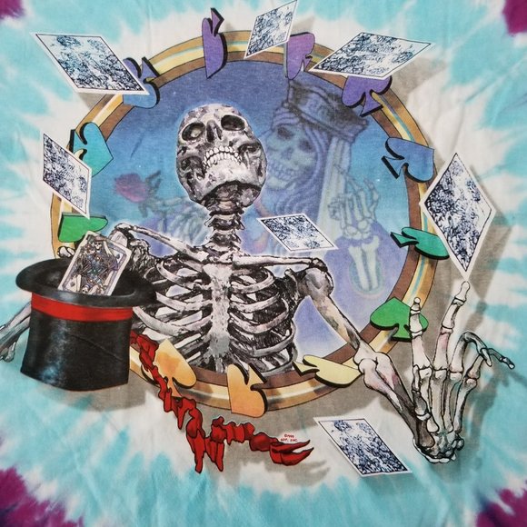 Grateful Dead Tie Dye Queen Of Spades Skully - Picture 7 of 7